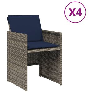 vidaXL Sedie da Giardino con Cuscini 4pz Grigio in Polyrattan