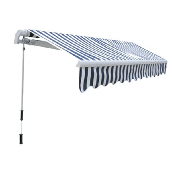 vidaXL Tenda da Sole Pieghevole Manuale 300 cm Blu/Bianca