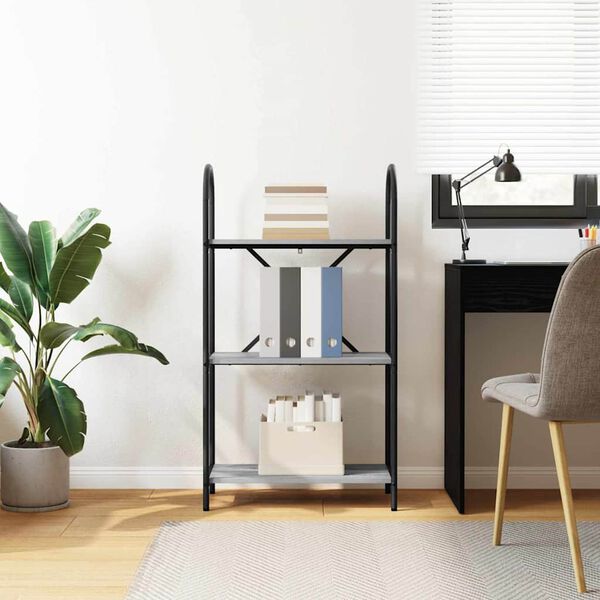 vidaXL Libreria Grigio Sonoma 60 x 30 x 109 cm Legno multistrato