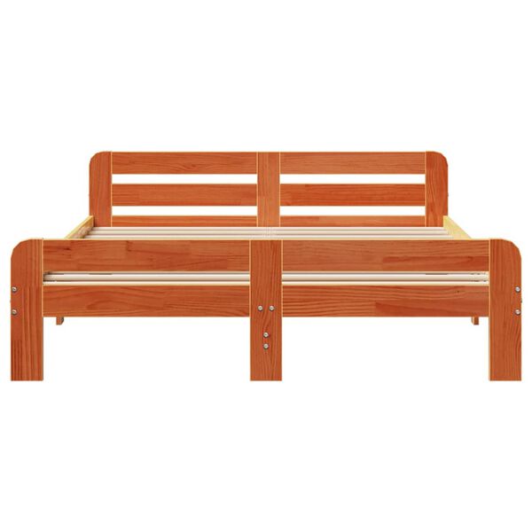 vidaXL Giroletto senza Materasso Marrone Cera 140x200cm Massello Pino