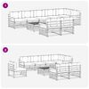 vidaXL Set di divani da esterno 9 pcs Grigio Naturale e Chiaro