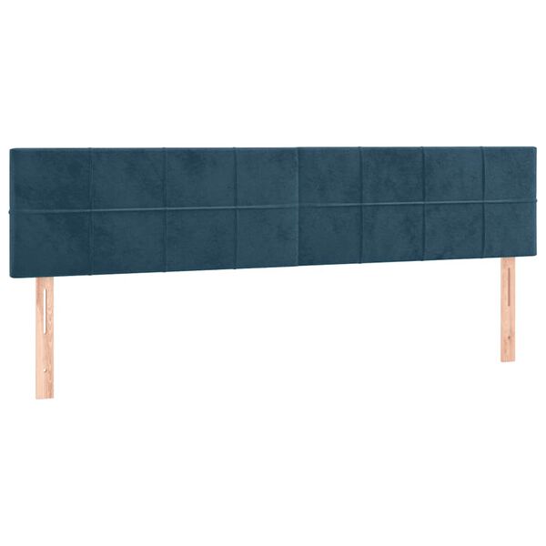 vidaXL Testiera Blu Scuro 200x5x78/88 cm in Velluto