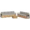 vidaXL Set divani con cuscino 9 pcs Bianco e Grigio Chiaro Poliestere
