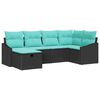 vidaXL Set di divani 6 pz Nero polyrattan