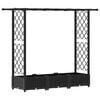 vidaXL Letto Rialzato con Griglia e Tetto Nero 164 x 40 x 121 cm PP