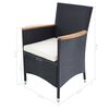 vidaXL Set da Pranzo da Giardino 7 pz in Polyrattan e Acacia Nero