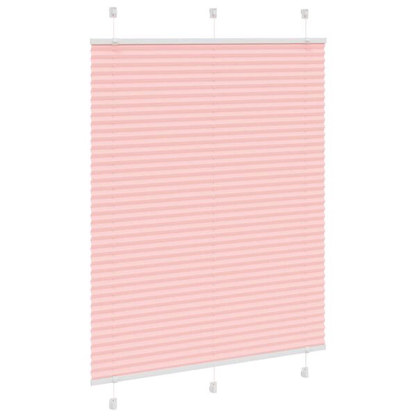 vidaXL Tenda Plissettata Rosa 105x150 cm Larghezza Tessuto 104,4 cm