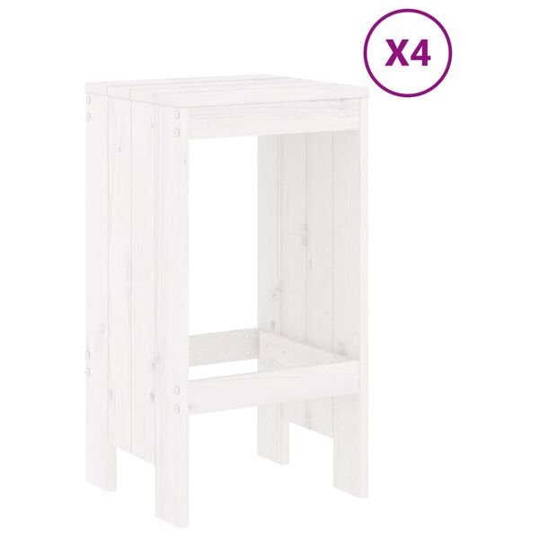 vidaXL Set Bar da Giardino 5 pz Bianco in Legno Massello di Pino