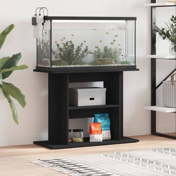 vidaXL Supporto per Acquario 80x35x60 cm in Legno Multistrato Nero