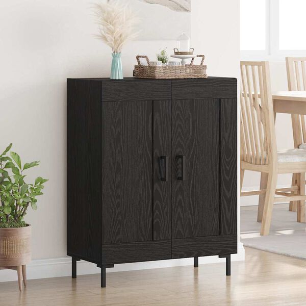 vidaXL Credenza Rovere Nero 69,5 x 34 x 90 cm