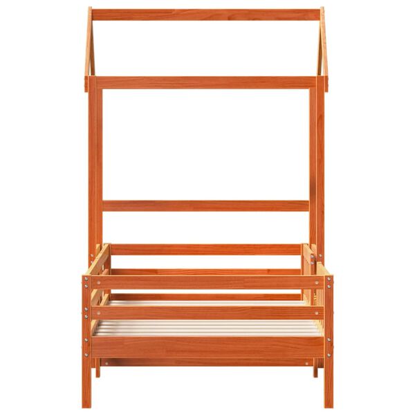 vidaXL Giroletto con Tetto Cera 90x200 cm Legno Massello Pino