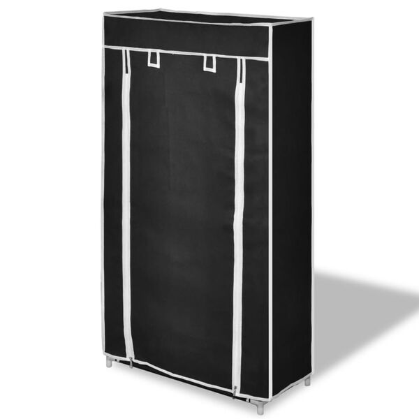 vidaXL Scarpiera in Tessuto Richiudibile 58 x 28 x 106 cm Nera