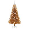 vidaXL Albero di Natale con 150 LED con supporto Oro 150 cm PET