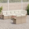 vidaXL Set Divano da Giardino con cuscino 9 pcs Beige polyrattan