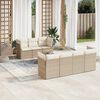 vidaXL Set Divano da Giardino 8 pz con Cuscini Beige in Polyrattan