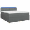 vidaXL Letto box spring con materasso Grigio Scuro 160 x 200 cm