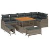 vidaXL Set Divano da Giardino 9 pz 8-Numero di posti Grigio