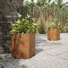 vidaXL Fioriere da Giardino 2 pz Esagono 46x40x45 cm in acciaio corten