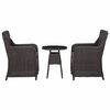 vidaXL Set Bistrot da Giardino 3 pz con Cuscini in Polyrattan Nero