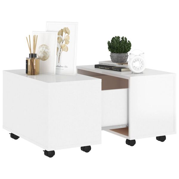 vidaXL Tavolino da Salotto Bianco Lucido 60x60x38 cm Legno Multistrato