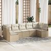 vidaXL Set Divano da Giardino 7 pcs Beige e Bianco polyrattan