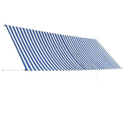 vidaXL Tenda da Sole Retrattile 400x150 cm Blu e Bianco