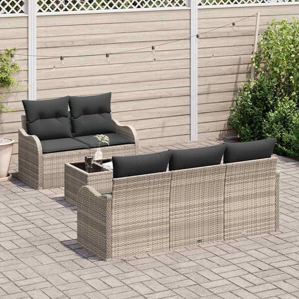 vidaXL Set Divano da Giardino 6 pcs Grigio chiaro e grigio scuro