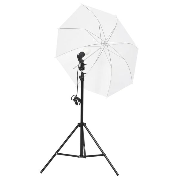 vidaXL Kit Studio Fotografico con Luce, Set Sfondo e Tavolo da Ripresa
