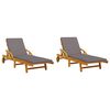 vidaXL Lettini 2 pz con Cuscini 200x68x83 cm Legno Massello di Acacia