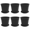 vidaXL Vasi per Piante 6 pz Nero Plastica