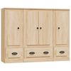 vidaXL Credenze 3 pz Rovere Sonoma in Legno Multistrato