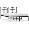 vidaXL Giroletto con Testiera in Metallo Nero 135x190 cm