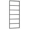 vidaXL Porta Scorrevole in Vetro ESG e Alluminio 76x205 cm Nera