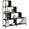 vidaXL Libreria a 4 Gradini Nera 139x33,5x149 cm in Legno Multistrato
