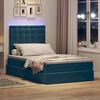 vidaXL Letto con contenitore e LED con led Blu 120 x 190 cm Velluto