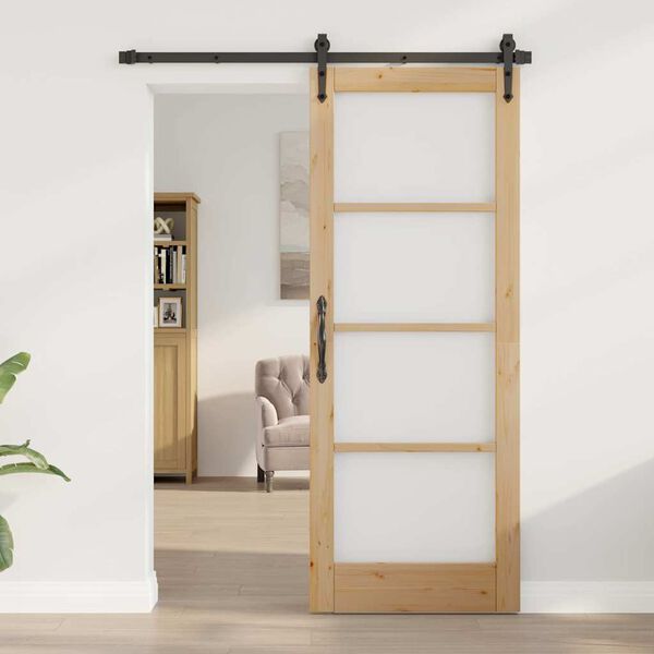 vidaXL Porta Interna con Vetro ORKDAL Marrone 78 x 202 cm