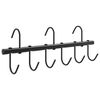 vidaXL Supporto Briglie con 9 Ganci Girevoli Nero in Acciaio