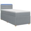 vidaXL Letto con Box Spring, Materasso e LED Grigio Chiaro 90 x 190 cm