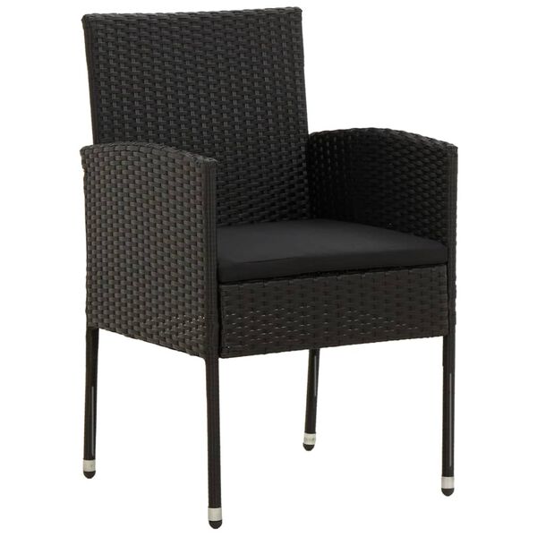 vidaXL Set da Pranzo per Esterni 9 pz in Polyrattan Nero