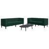 vidaXL Set Divani Chesterfield 2pz con Cuscini Verde Scuro Velluto