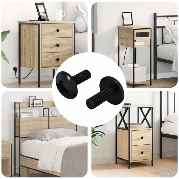 vidaXL Viti a manica 2 pcs Nero M4 x 10 mm Acciaio