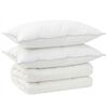 vidaXL Set di piumone e cuscini 3 pz 200x220 cm 4 stagioni 350 GSM