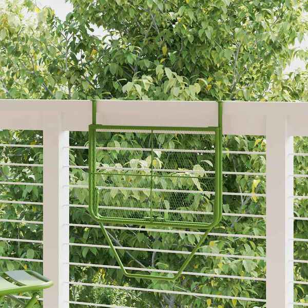 vidaXL Tavolo da Balcone Verde 60x40 cm in Acciaio