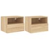 vidaXL Mobili TV Muro 2pz Rovere Sonoma 40x30x30 cm Legno Multistrato
