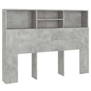 vidaXL Testiera con Scomparti Grigio Cemento 140x19x103,5 cm