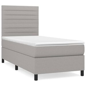 vidaXL Giroletto a Molle con Materasso Grigio Chiaro 80x200 cm Tessuto