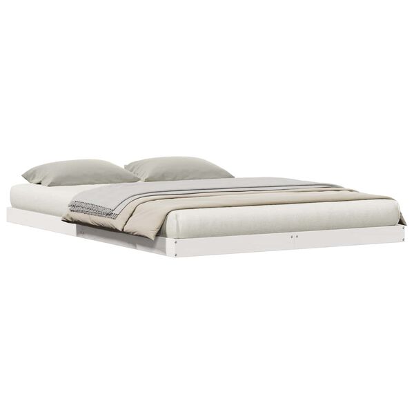 vidaXL Struttura letto a terra Bianco 213.5 x 104 x 9 cm Pino massello