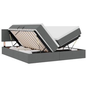vidaXL Letto con contenitore LED e materasso Grigio Scuro 180 x 200 cm