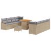 vidaXL Set Divano da Giardino 11 pz Beige polyrattan
