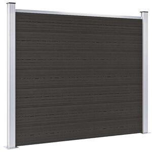 vidaXL Pannello di Recinzione in WPC 180x146 cm Nero